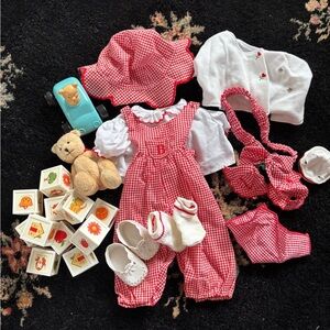GIANT LOT of Bitty Baby! Vintage 90s outfits with bear, book, toys, etc.